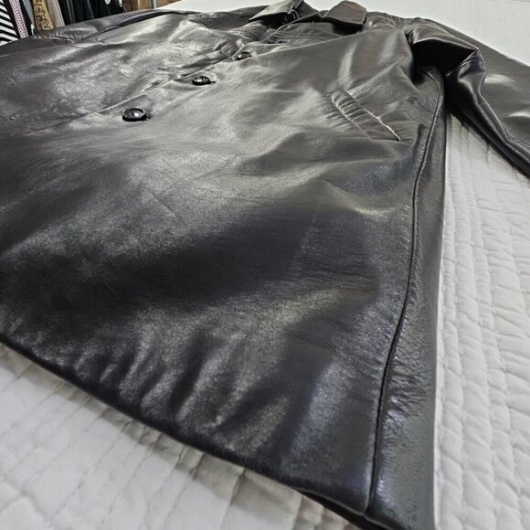 Cole Haan City Lambskin Leather Car Coat Men's Small Black Removable Lining EUC - Picture 3 of 16